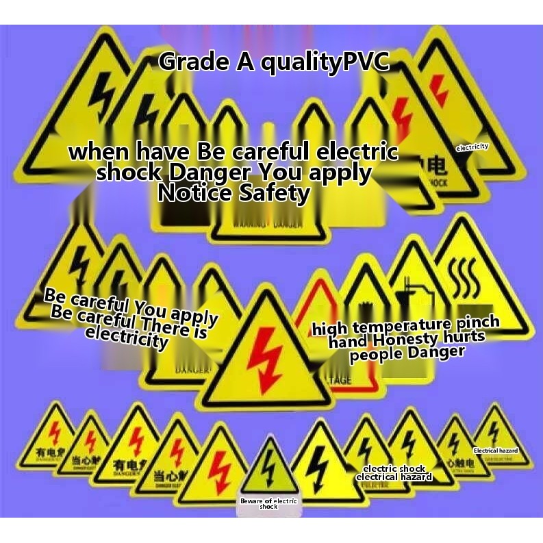 Triangle Hazard Warning Beware of Electric Shock Sign Safety Electrical ...