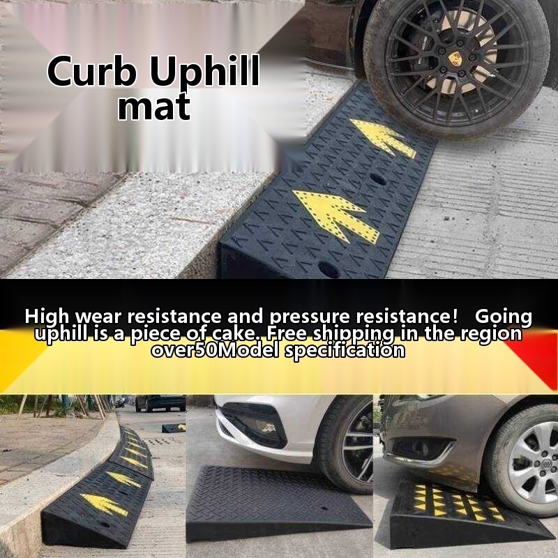 Rubber Road Edge Speed Bump Car Ramp Home Step Slope Climbing Threshold ...