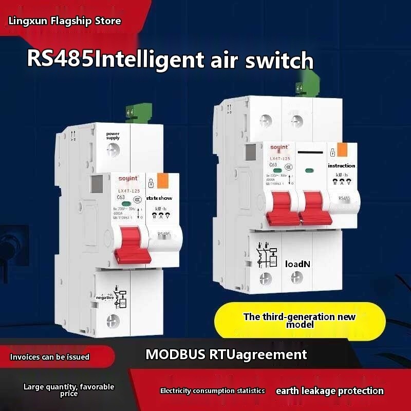 Lingxun RS485 Smart Circuit Breaker Metering Leakage Model 485 Air ...