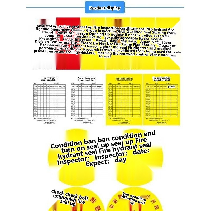 Fire equipment stickers, fire hydrant box door seals, fire extinguisher ...
