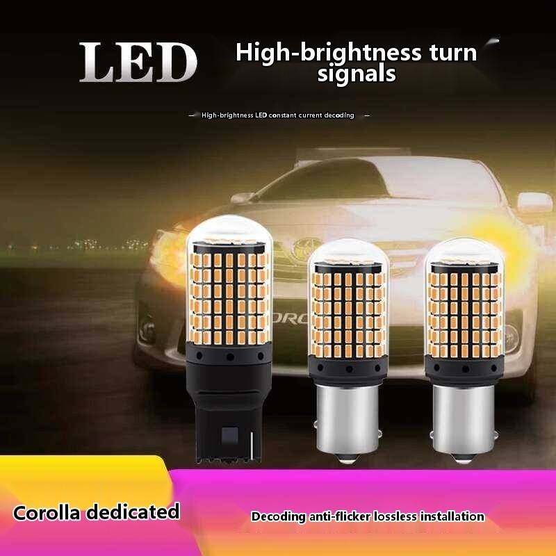 AntiFlicker LED Turn Signal 1156 T20 Double Flash Light PY21W Yellow