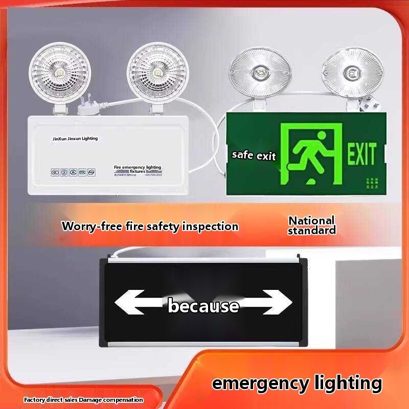 Various Fire Safety Exit Indicator Lights Emergency Passage Evacuation ...