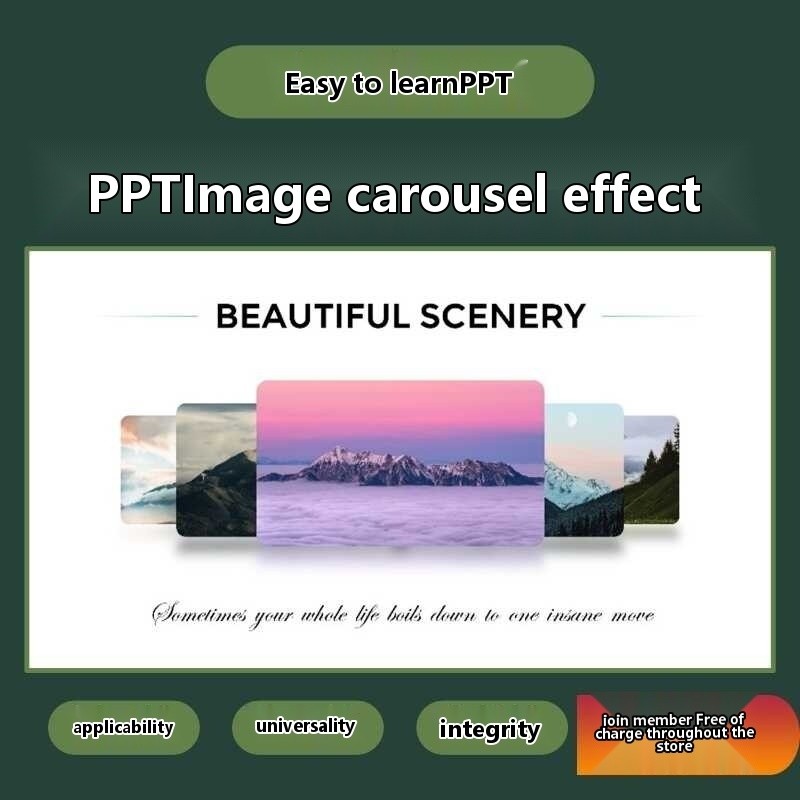 06 Dynamic Advanced Picture Carousel Effect PPT Template Work Report ...