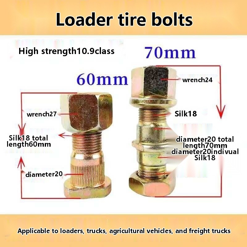 ¤ High Strength 10.9 Small Loader Forklift Flatbed Hub Bolts Isuzu ...