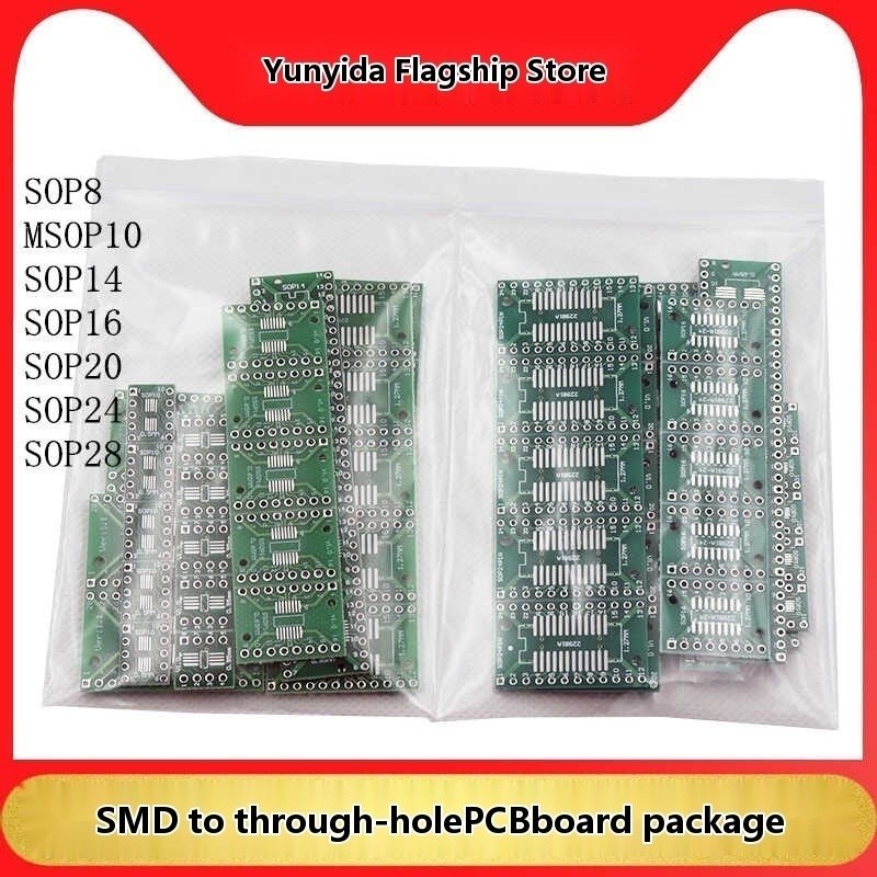 7 types of conversion boards for SMT to PCB board MSOP10 SOT-23 SOP8~16 ...