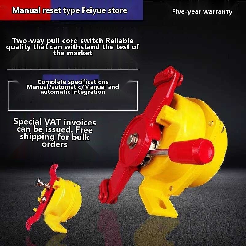 Two-Way Rope Pull Line Belt Conveyor Accident Emergency Stop Switch ...