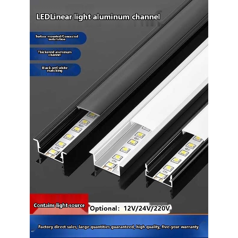 Linear LED hidden installation living room ceiling strip embedded ...