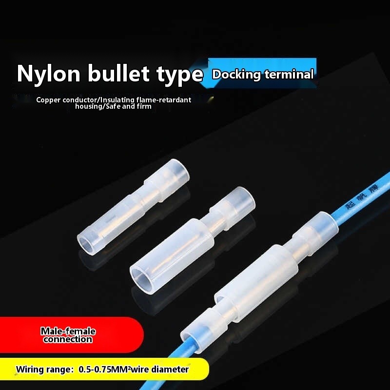 White transparent docking terminal, nylon bullet head, male and female ...