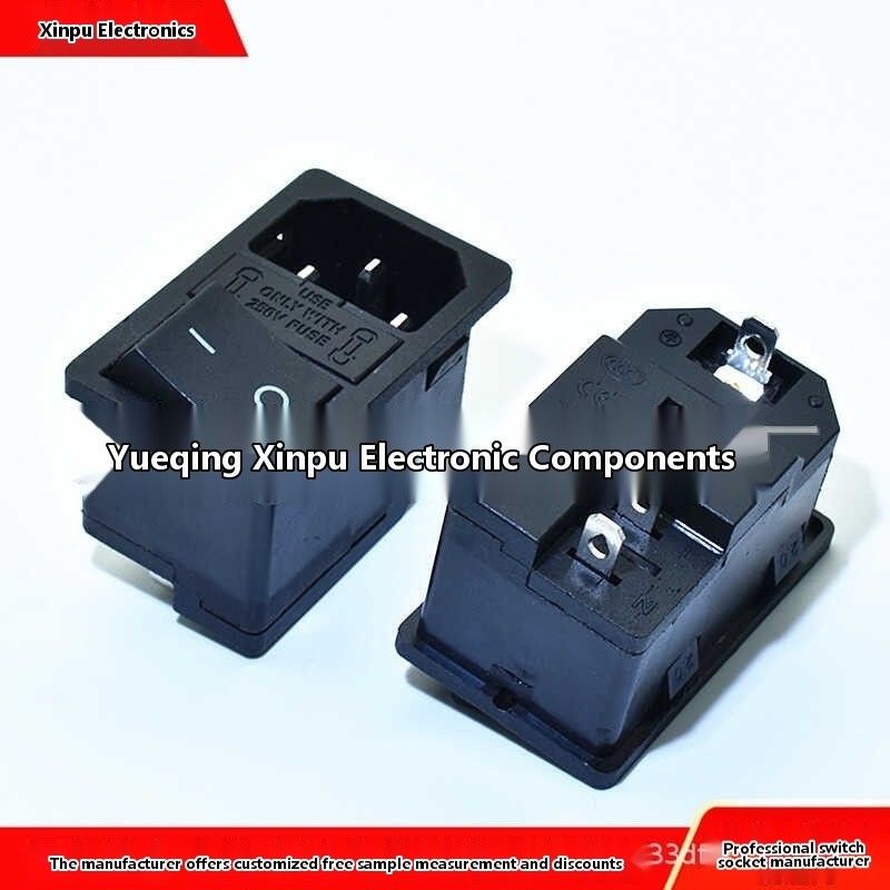 AC power socket three in one AC socket with switch and fuse, dual fuse ...