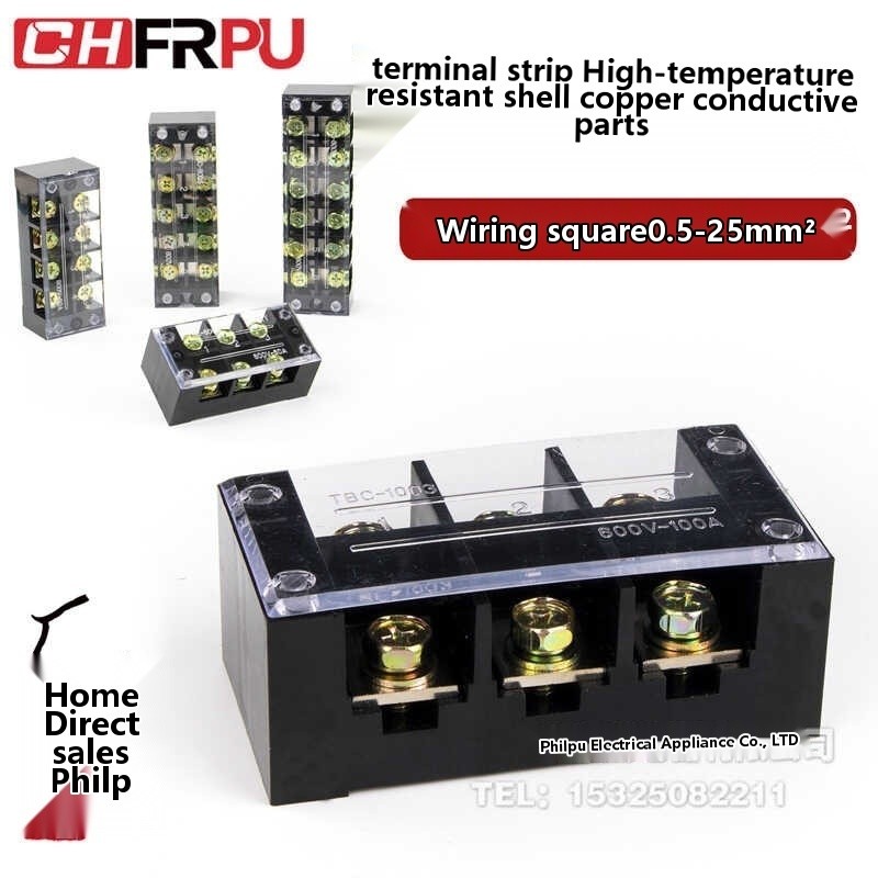 Fixed TB terminal block strip TB1003L 100A/3P terminal block with large ...