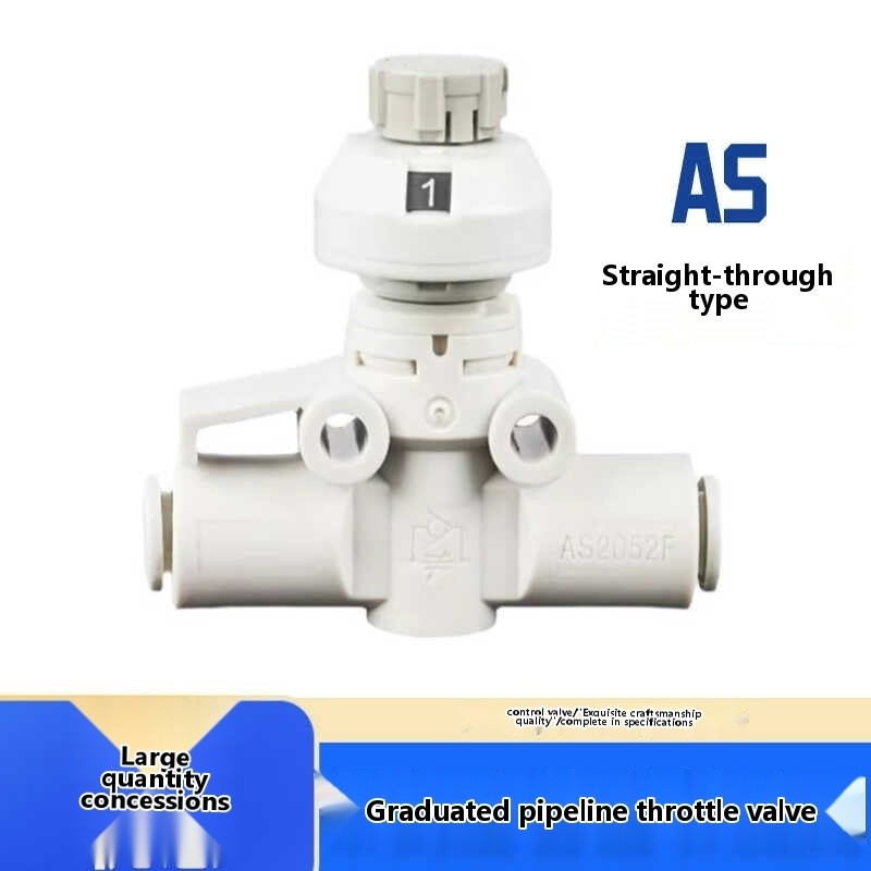 Pneumatic connector with scale and lock throttle valve, speed ...