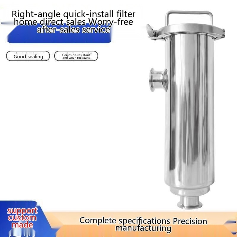 Stainless Steel Angle Filter 304 Sanitary Clamp Type Right Angle Pipe ...