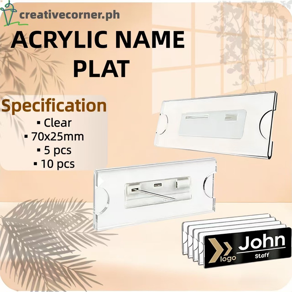 10pcs -- 5pcs BLANK Insertable Acrylic Nameplate (70×25mm) | Shopee ...