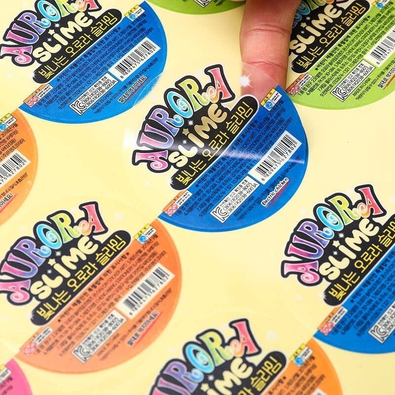 Transparent PVC labels, 3M plastic sheets, table advertising stickers ...