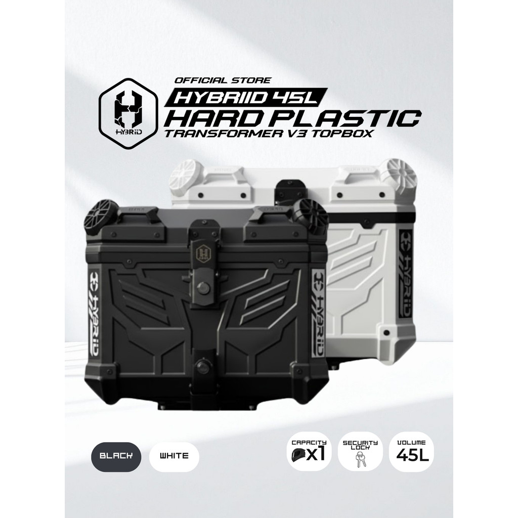 HYBRiiD - 45L Transformer V3 - Hard Plastic Topbox - Dual Lock System ...