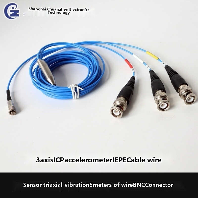 3-axis ICP accelerometer IEPE cable PCB sensor three-way vibration 5 ...