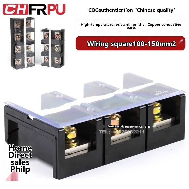 Pure copper TC4003 high current terminal block TC-4003 400A 3-section ...