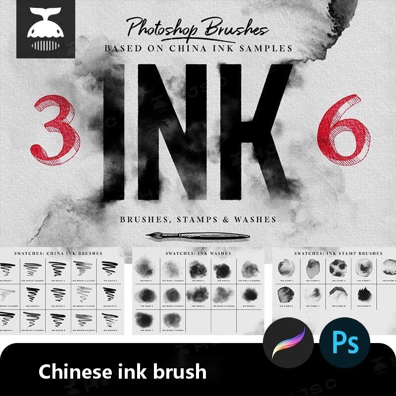 Servant China wash ink PS generate aproddge ink texture material ...