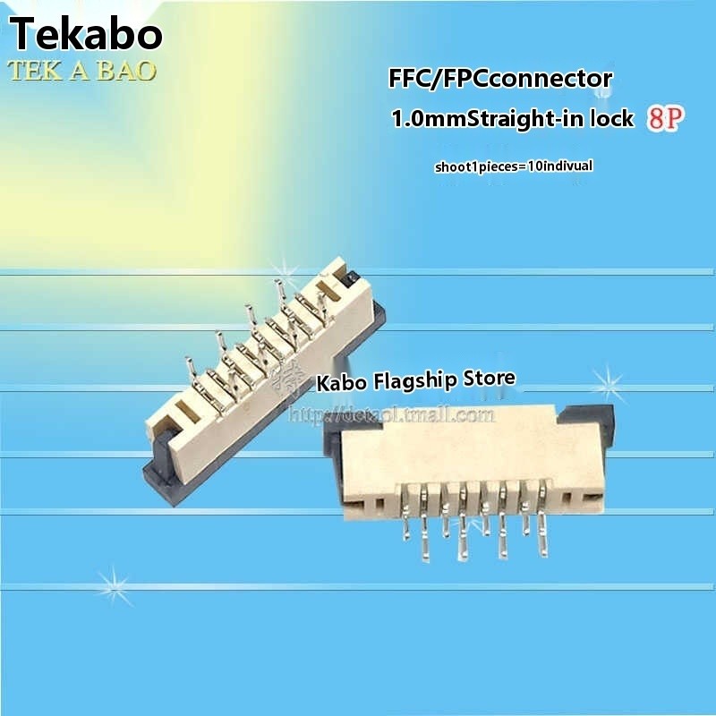 FPC/FPC socket spacing of 1.0-8p, straight insertion with lock flat ...