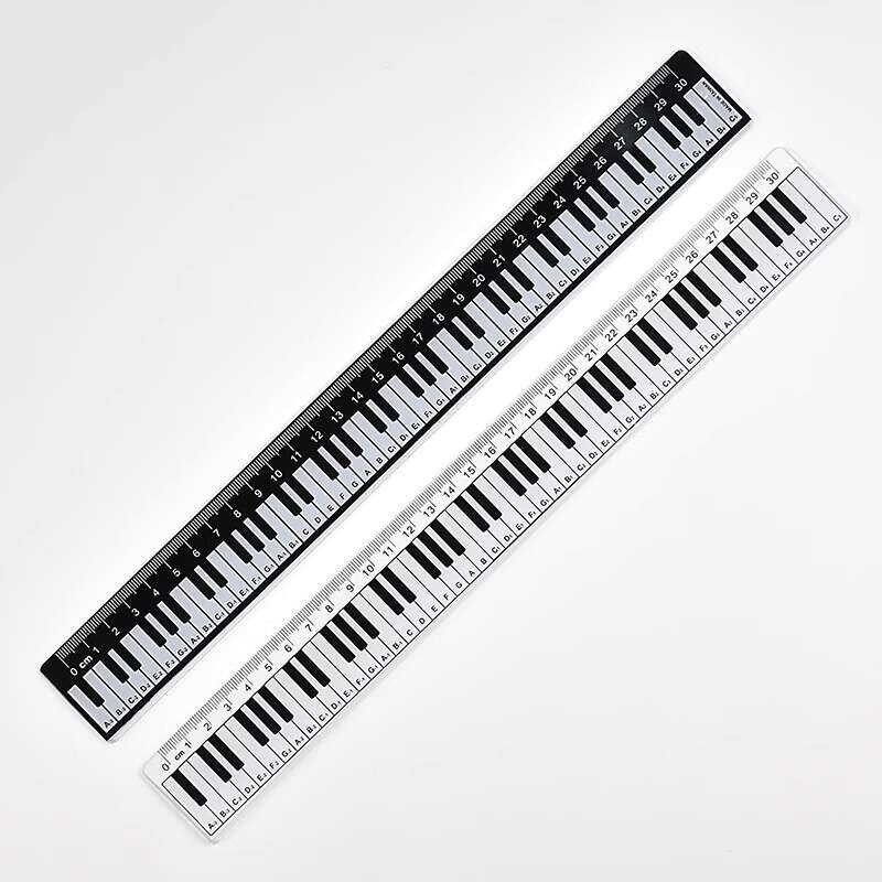 Taiwan Stationery 30cm Transparent Piano Ruler Phonetic Name Keyboard ...
