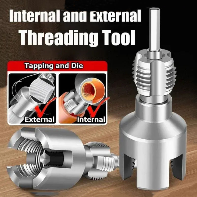Integrated Internal & External Pipe Dual Head Threading Tool for 1/2 ...