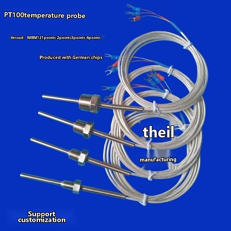 4-point tooth probe M8 thermocouple resistance 2-point thread PT100 ...
