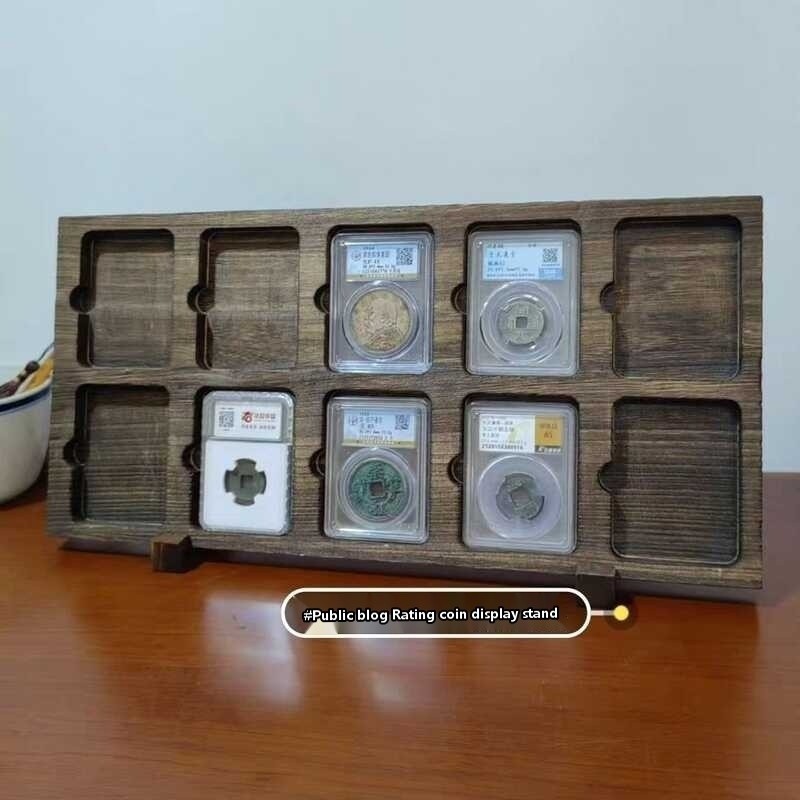 Antique Grading Coin Display Solid Wood Rack 10 Slots Grading, Suitable ...
