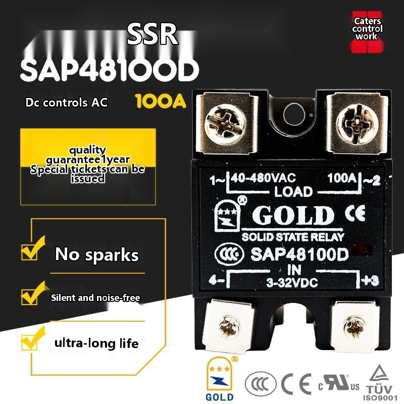 Solid State Relay SSR Solid State GOLD Single Phase SAP48100D AC ...