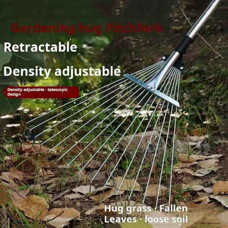 Grass rake flat ground sweeping leaf artifact lawn stainless steel farm ...