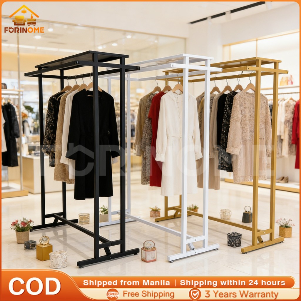 Clothing Store Metal Hanger Display Rack Simple Double-Rod Clothes Rack ...