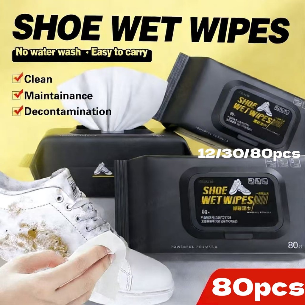12/30/80PCS Disposable Shoe Wipes Portable Quick Scrubbing Paper Towels ...