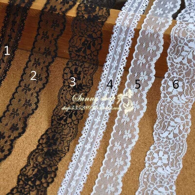 Many bright black thin narrow lace HB13071112 (1 piece=10 metres ...