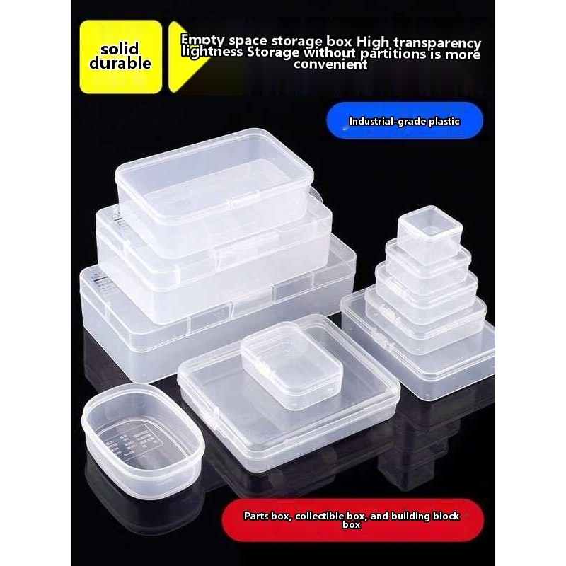 Transparent plastic single grid component small parts box, hardware ...
