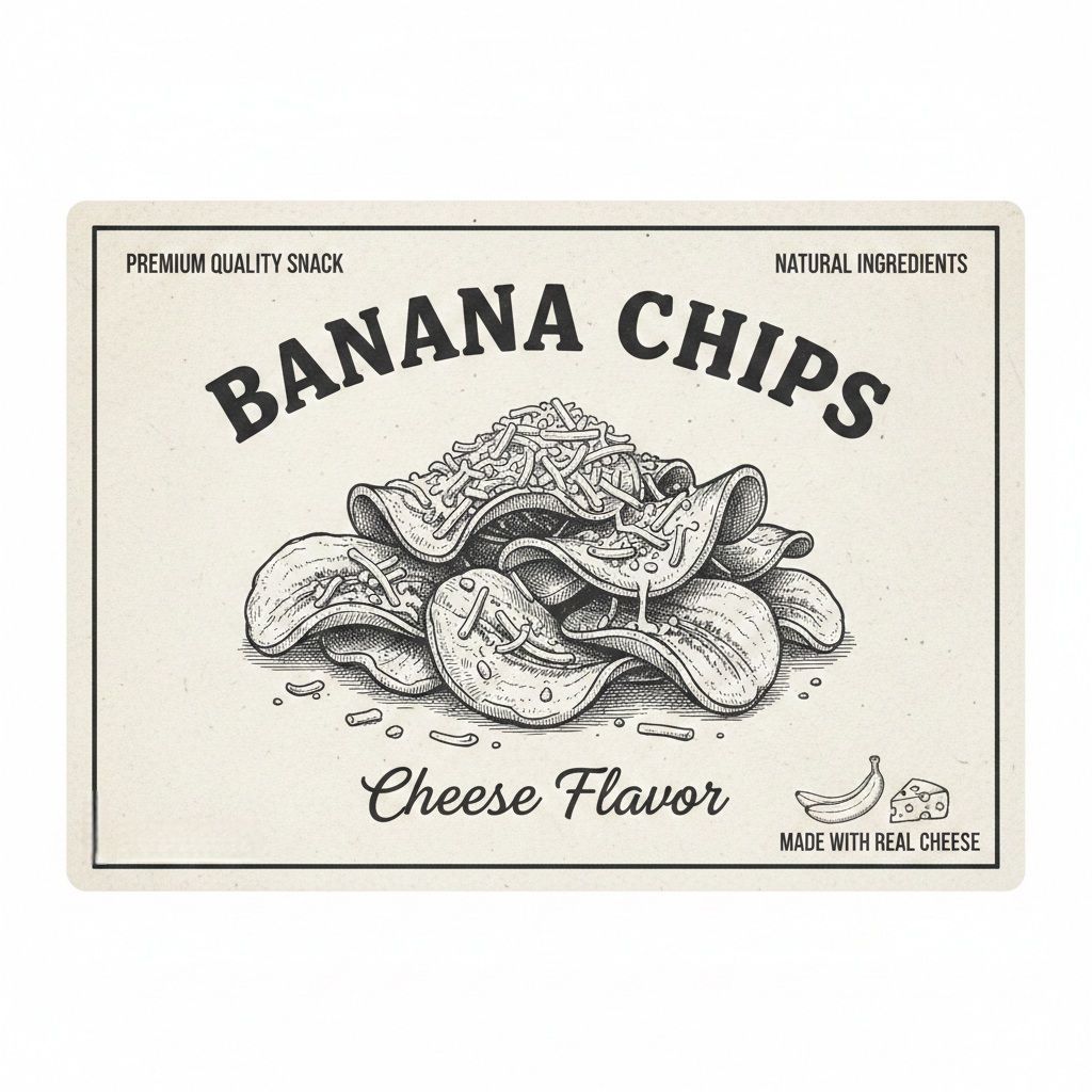 Banana chips label sticker 50x30mm waterproof 100 pcs. | Shopee Philippines