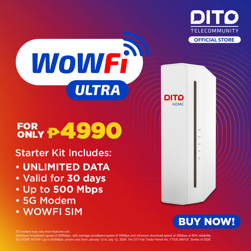 DITO Home WoWFi Ultra valid for 30days | Shopee Philippines