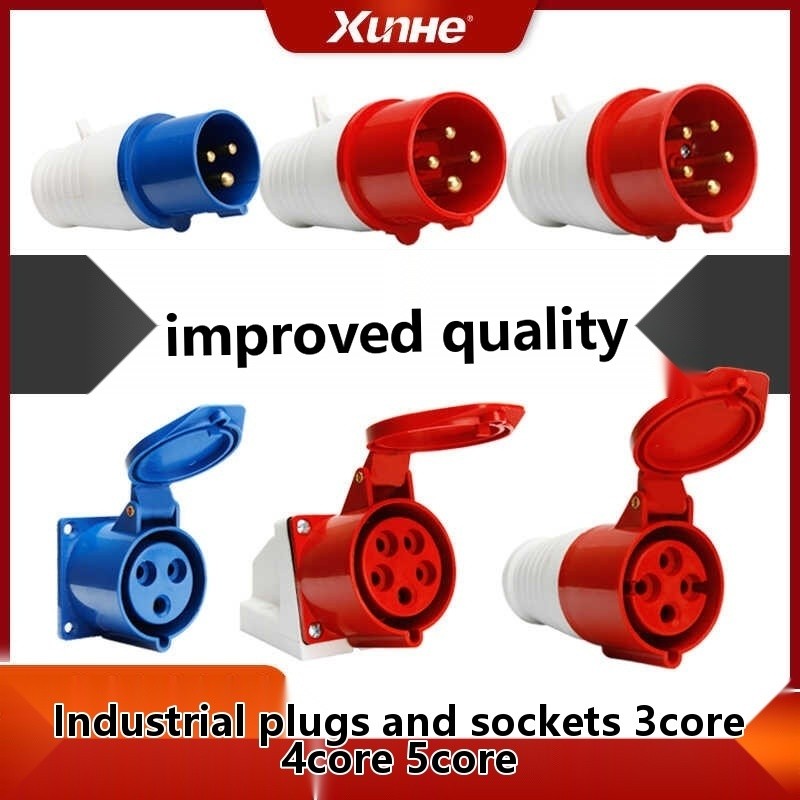 Industrial plug aviation socket connector three-phase power 380V 220V ...