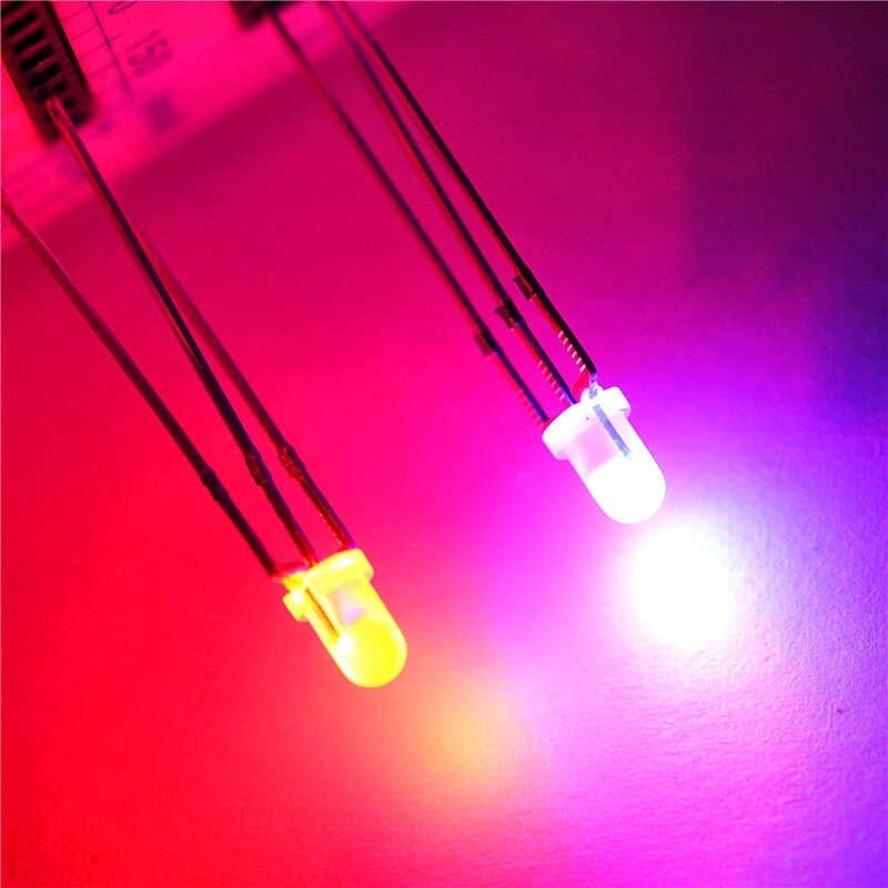LED light emitting diode 3MM round head red blue dual color co anode ...