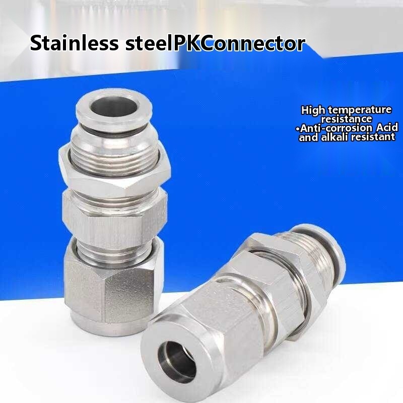 304 Stainless Steel Pneumatic Insert Bulkhead Straight Through Quick ...