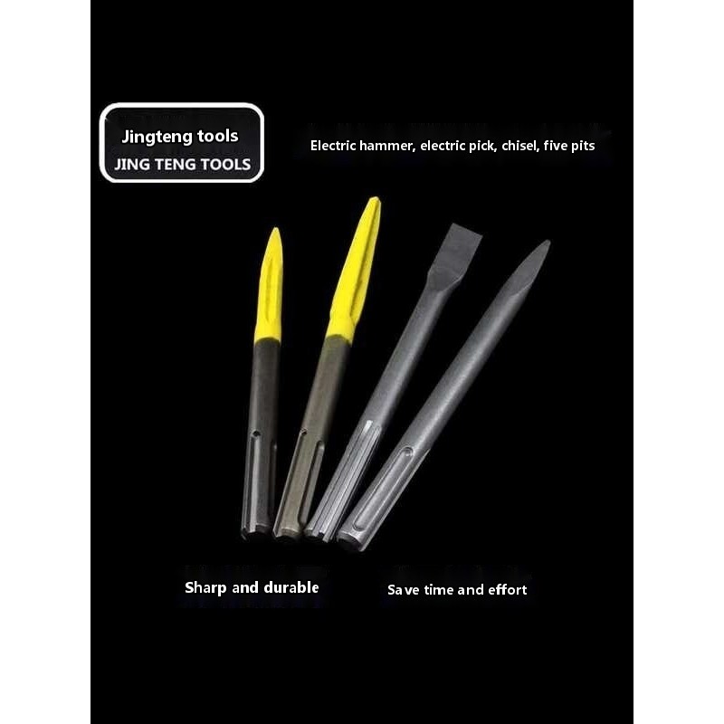 Impact Bit Hammer Electric Head Pick Five-Pit Handle Pointed Flat ...