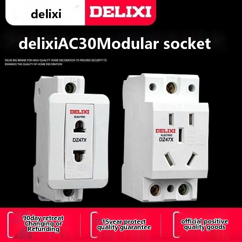 Delixi modular DZ47X limang tatlong plug 16A dalawang butas 10A type ...
