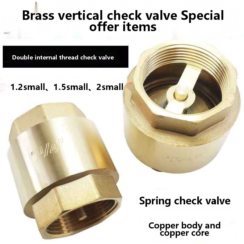 Brass check 1 at kalahating DN40 na may spring one-way valve internal ...