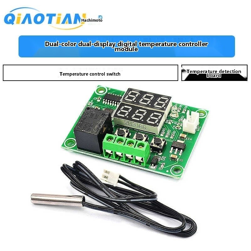Double color dual display digital thermostat module probe detection ...