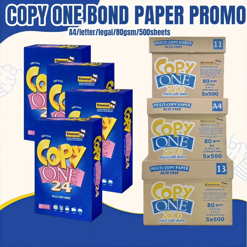 1Box Copy One Bond Paper 80gsm Short - A4 - Long Size | Shopee Philippines