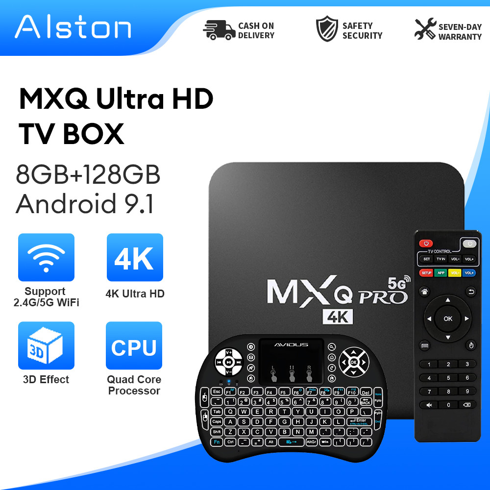 MXQ PRO TV Box 4K 5G Andriod Smart TV box Media Player Touchpad With  To Connect Wifi
