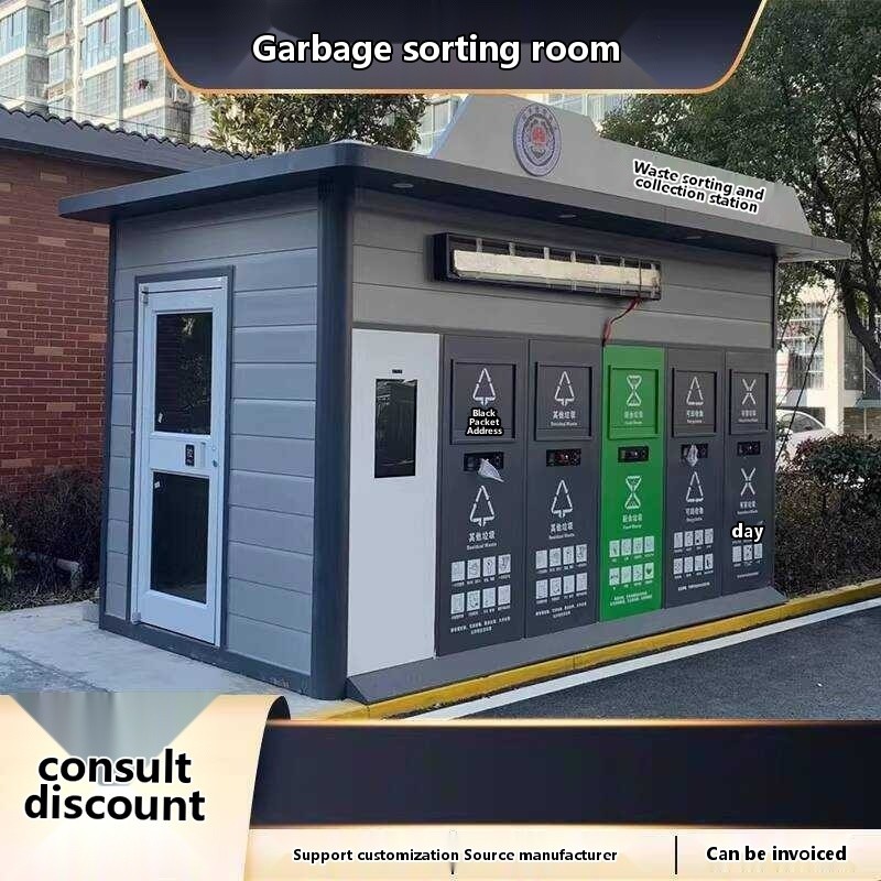 Room Stainless Steel Garbage Kiosk Movable Classification Box Outdoor ...