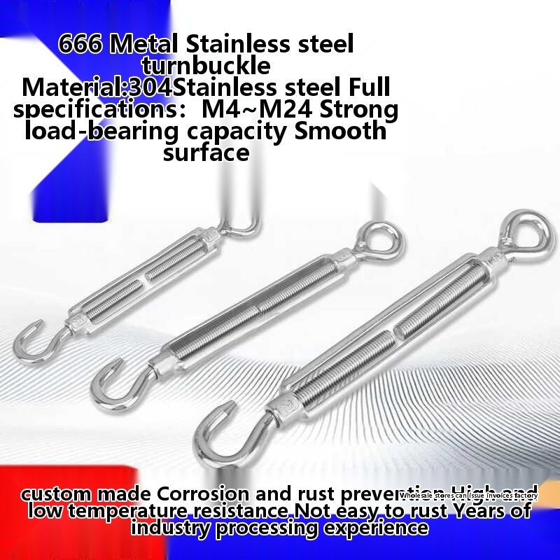 304 Stainless Steel Turnbuckle Tightener Wire Rope Tensioner Bolt ...