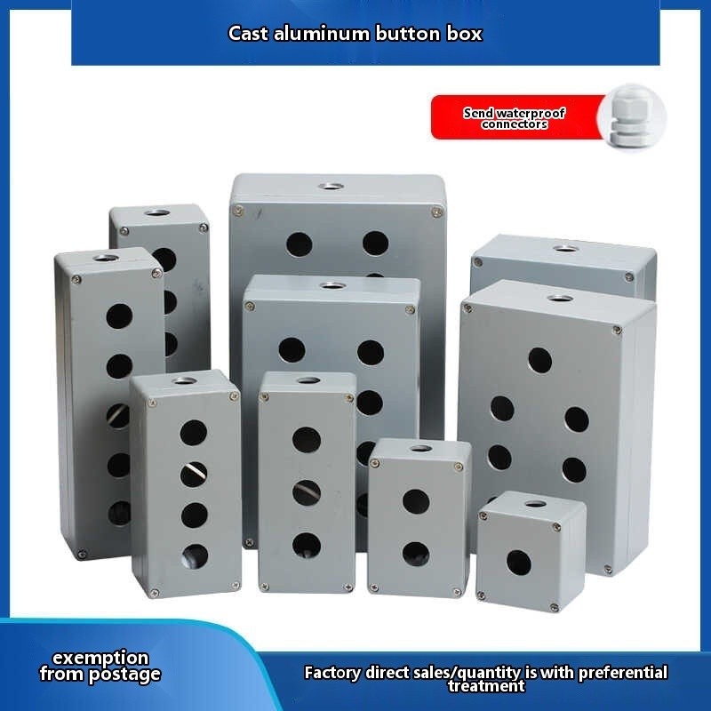 Metal button box, cast aluminum waterproof control box, emergency stop ...
