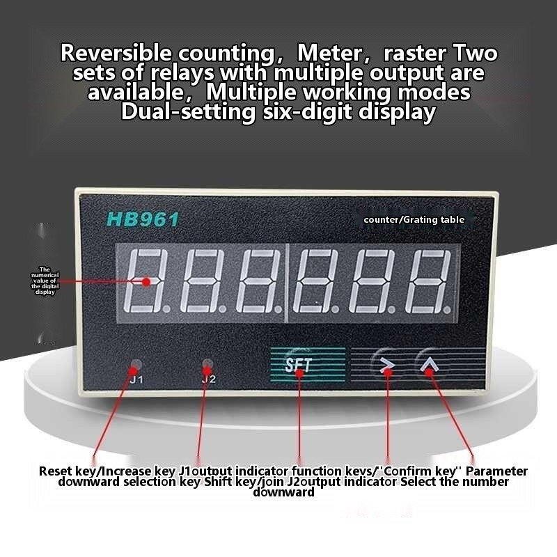 HB961 electronic 6-digit digital display intelligent reversible counter ...