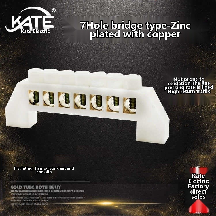7-hole bridge type zinc plated copper white seven position zero ground ...