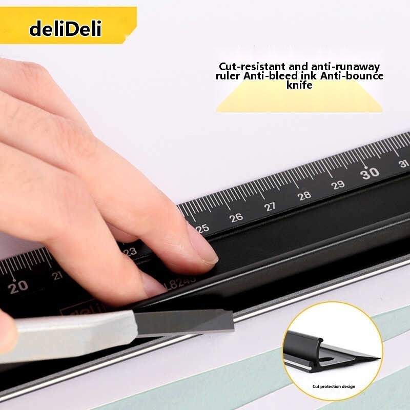 Deli Aluminum Alloy Advertising Ruler, Protective Ruler, Hand Cutting ...